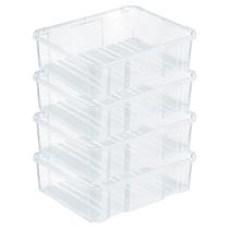 Kit 4 Caixa Bandeja Organizadora Plástica Média Para Acessórios Kit 4 Caixa Bandeja Organizadora Plástica Média Para Acessórios