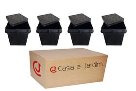 Kit 4 Caixa Com Tampa Para Aterramento Inspeção 25Cm Reforçada