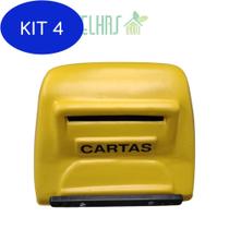 Kit 4 Caixa Correio Cartas E Correspondências Amarela