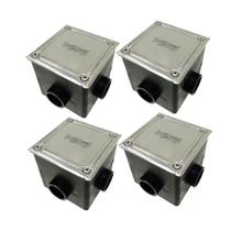 Kit 4 Caixa de Passagem LED Piscina Tampa Inox - Sodramar