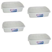 Kit 4 Caixa Organizadora Container 5 L C/Tampa 34x24x11Cm