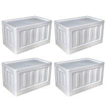 Kit 4 Caixa Organizadora Dobrável Multiuso Grande Branco 75L