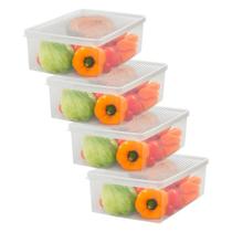 Kit 4 Caixa Organizadora Grande para Frutas Verduras Com Tampa Transparente Kit 4 Caixa Organizadora Grande para Frutas Verduras Com Tampa Transparente