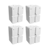 Kit 4 Caixa Plástica Balun Protetora de Cabos de Câmera de Segurança Cftv Branco 9x6,5cm - Acton