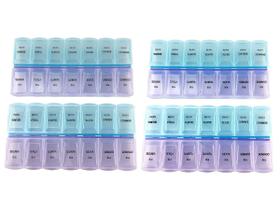 Kit 4 Caixa Porta Comprimidos Organizador de Remédios 7 Dias da Semana Manhã e Noite 2x Por Dia