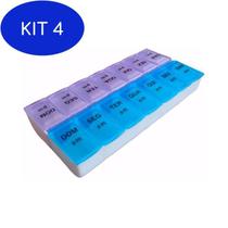 Kit 4 Caixa Porta Comprimidos Organizador Semanal Dia E Noite 18X9