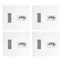 Kit 4 Caixa Sobrepor Tomada 20A/250V Branco p/ Disjuntor 4x4 Kit 4 Caixa Sobrepor Tomada 20A/250V Branco p/ Disjuntor 4x4