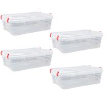 Kit 4 Caixas 13L Para Guarda Roupa C/ Travas 0667T -JAGUAR Kit 4 Caixas 13L Para Guarda Roupa C/ Travas 0667T -JAGUAR