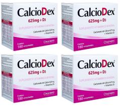 Kit 4 caixas Calciodex 625MG + D3 com 180 Comprimidos - Kley Hertz