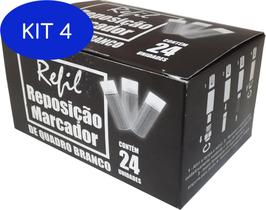 Kit 4 Caixas Com 24 Un De Refil Recarga Para Pincel Board