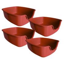 Kit 4 Caixas de Areia Gigante Para Gatos Alvorada Pet - Vermelho