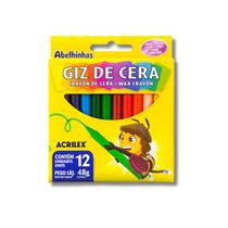 kit 4 Caixas de Giz De Cera Macio Escolar Com 12 Cores Cada