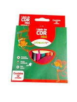 Kit 4 caixas de Lápis de cor 12 cores pequeno 9cm Sextavado