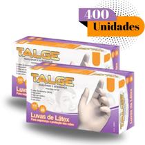 Kit 4 caixas de luvas descartavél Talge com pó /Tam P - 400UNI