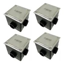 Kit 4 Caixas de Passagem Sodramar Quadradas com Tampa Inox para Piscina Kit 4 Caixas de Passagem Sodramar Quadradas com Tampa Inox para Piscina