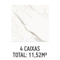 Kit 4 Caixas de Porcelanato Polido Calacata Altíssimo Lux 120x120cm com 2,88m² Branco - Biancogres