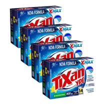 Kit 4 Caixas De Sabão Em Pó Tixan Ypê 800 Gramas Lava Roupas (Primavera).