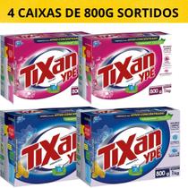 Kit 4 Caixas De Sabão Em Pó Tixan Ypê 800 Gramas Lava Roupas