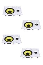 Kit 4 Caixas De Som Acústica Retangular de Embutir Arandela JBL CI Plus 8R 200w Rms - Branca