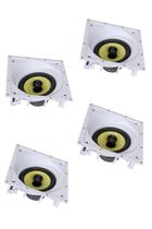 Kit 4 Caixas De Som Acústicas Quadradas Anguladas de Embutir Arandela JBL CI Plus 6SA 160w Rms - Branca