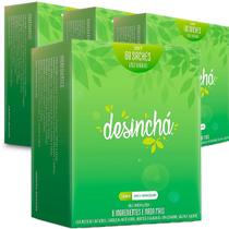 Kit 4 Caixas Desinchá Dia 60 sachês Suplemento Alimentar Natural em Chá Verde Mate