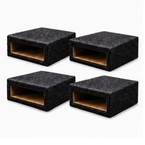 Kit 4 Caixas Gabinete 1 Din APSounds MDF Carpete CNC