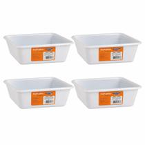 Kit 4 Caixas Multiuso Bandeja Plástica Bioprátika 2,3 Litros Sem Tampa - Pleion