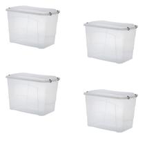 Kit 4 Caixas Organizadora Com Tampa Pratic Box 90L Paramount