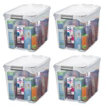 Kit 4 Caixas Organizadora Plástica Transparente 36L SANREMO Kit 4 Caixas Organizadora Plástica Transparente 36L SANREMO