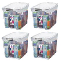 Kit 4 Caixas Organizadora Plástica Transparente 36L SANREMO Kit 4 Caixas Organizadora Plástica Transparente 36L SANREMO