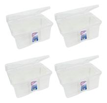 Kit 4 Caixas Organizadoras 5l Com Tampa Plástica Multiuso
