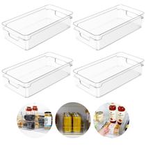 Kit 4 Caixas Organizadoras Armário Cozinha Gaveta Transparente