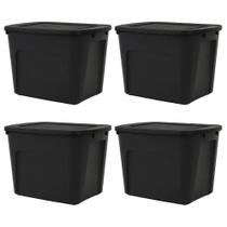 Kit 4 Caixas Organizadoras Ecobox 80L - Preto