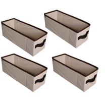 Kit 4 Caixas Organizadoras Multiuso 14x15x38 Com Alça