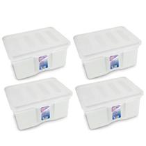 Kit 4 Caixas Organizadoras Multiuso C/ Tampa 5L Transparente