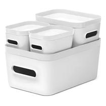 Kit 4 Caixas Organizadoras Multiuso Porta Objetos Cor Sortidos