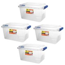 Kit 4 Caixas Organizadoras Multiuso Transparente 2,5L Alta