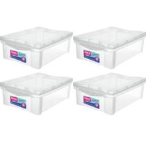 Kit 4 Caixas Organizadoras Plásticas com Tampa Empilhável 13 Kit 4 Caixas Organizadoras Plásticas com Tampa Empilhável 13