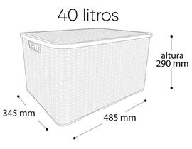 Kit 4 Caixas Organizadoras Rattan PRETA 40 Litros Arqplast