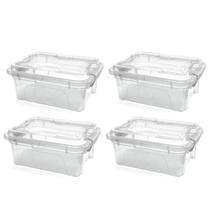 Kit 4 Caixas Organizadoras Translucida 3 Litros Com Trava Usual - Usual Utilidades Kit 4 Caixas Organizadoras Translucida 3 Litros Com Trava Usual - Usual Utilidades