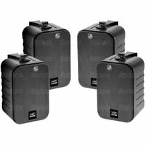 Kit 4 Caixas Para Som Ambiente Passivas 50w Mxt Preta Com Suporte