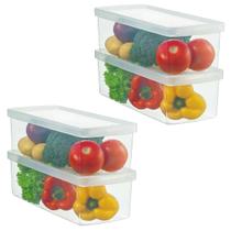 Kit 4 Caixas Plástica Organizador P Salada Legumes Geladeira