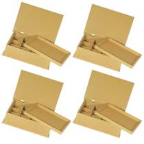 Kit 4 Caixas Porta Jóias Bijuteria Madeira Mdf Cru Divisórias Badeja