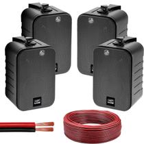 Kit 4 Caixas Som Ambiente Passivas 50w Branca + Fio Bicolor 100 Metros Preto - MXT