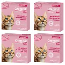 Kit 4 Caixas Vermífugo Chemital Para Gatos - Chemitec Kit 4 Caixas Vermífugo Chemital Para Gatos - Chemitec