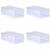 Kit 4 Cake Box Retangular Acrílico1,750L Transparente Doces Gourmet