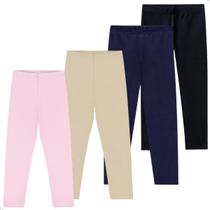 Kit 4 Calça Legging Infantil Menina Cotton Tamanho 4 Ao 16