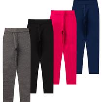 Kit 4 Calça Legging Suplex Infantil Juvenil Menina Leg lisa