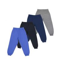 KIt 4 Calça Moletom Fanelado Infantil Menina Menino Casual Moda Inverno Kids - Primus