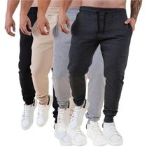 kit 4 Calça Moletom masculina Punho Elastico Slim Skinny Corte Justo Academia kit 4 Calça Moletom masculina Punho Elastico Slim Skinny Corte Justo Academia